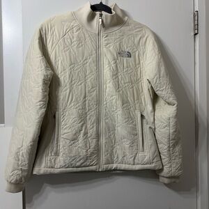 The North Face Women's Cream Coloured Heavy Quilted Jacket